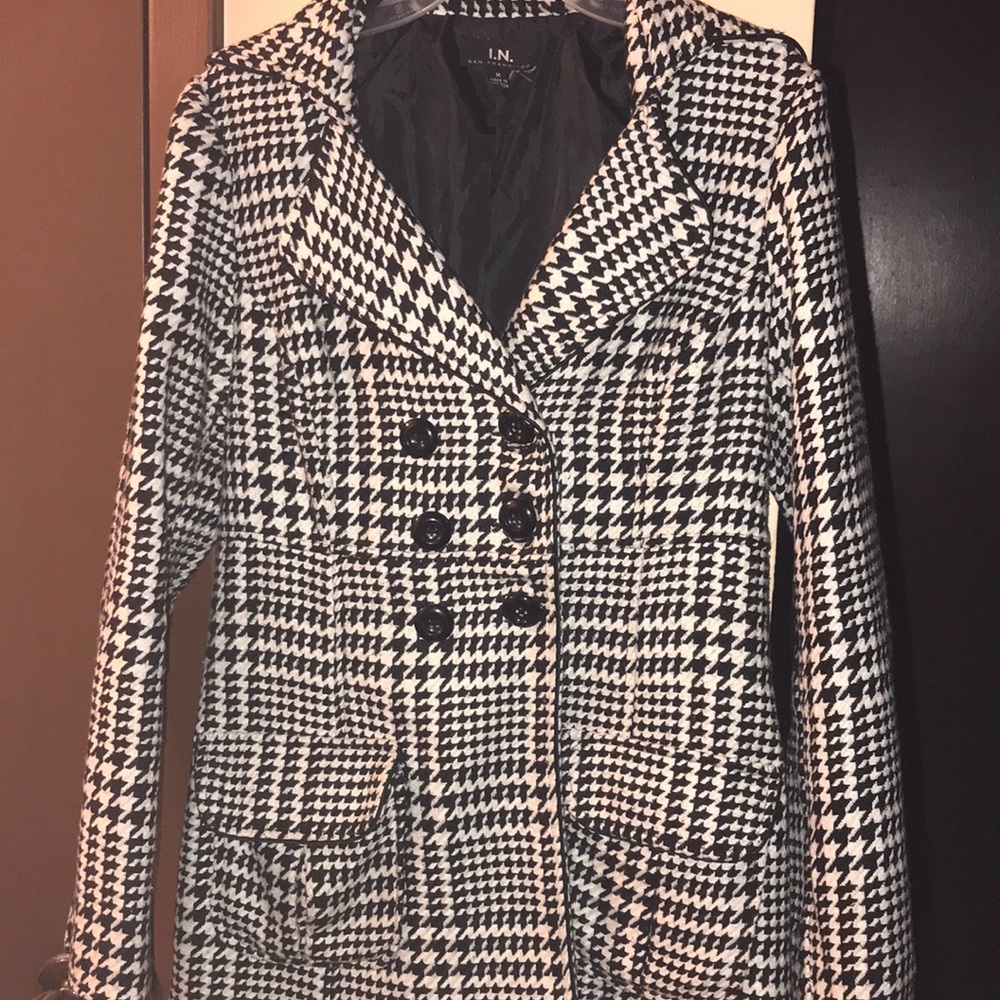 I.N. San Francisco Houndstooth Peacoat